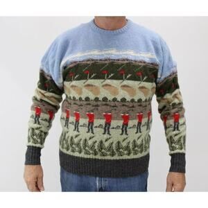 VTG Maban of Scotland Golf Sweater Men's Large 100% Wool Grandpacore Cabincore